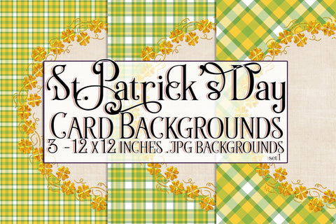 Irish Card Topper, St Patrick's Day Background, Irish Plaid Paper, s1 Digital Pattern Designing with Marlo 
