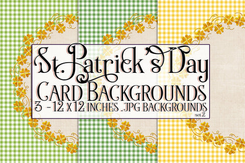 Irish Card Topper, St Patrick's Day Background, Irish Plaid Paper, s2 Digital Pattern Designing with Marlo 