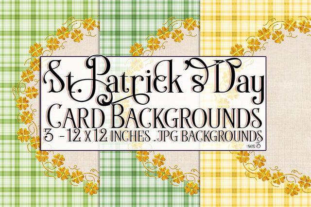 Irish Card Topper, St Patrick's Day Background, Irish Plaid Paper, s3 Digital Pattern Designing with Marlo 