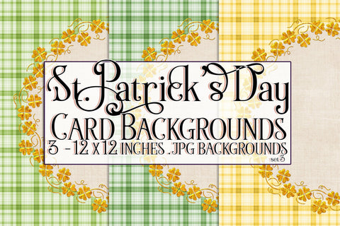Irish Card Topper, St Patrick's Day Background, Irish Plaid Paper, s3 Digital Pattern Designing with Marlo 