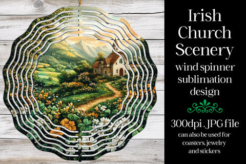 Irish Church Wind Spinner, St Patrick's Day Wind Spinner, w1 Sublimation Designing with Marlo 