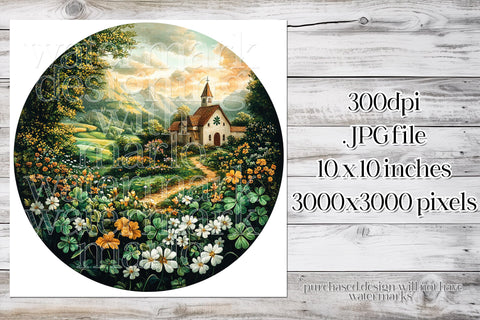 Irish Church Wind Spinner, St Patrick's Day Wind Spinner, w1 Sublimation Designing with Marlo 