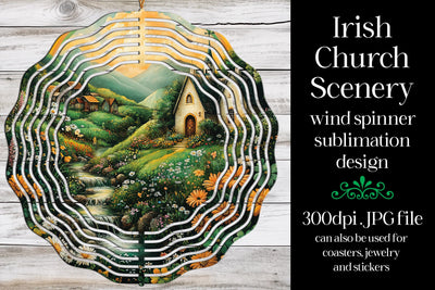 Irish Church Wind Spinner, St Patrick's Day Wind Spinner, w2 Sublimation Designing with Marlo 
