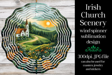 Irish Church Wind Spinner, St Patrick's Day Wind Spinner, w3 Sublimation Designing with Marlo 