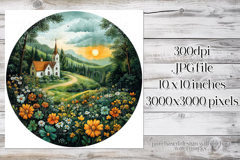 Irish Church Wind Spinner, St Patrick's Day Wind Spinner, w3 Sublimation Designing with Marlo 