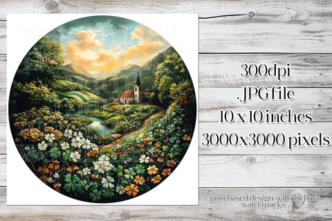 Irish Church Wind Spinner, St Patrick's Day Wind Spinner, w4 Sublimation Designing with Marlo 