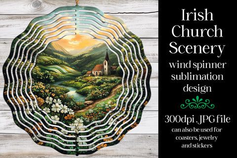 Irish Church Wind Spinner, St Patrick's Day Wind Spinner, w4 Sublimation Designing with Marlo 