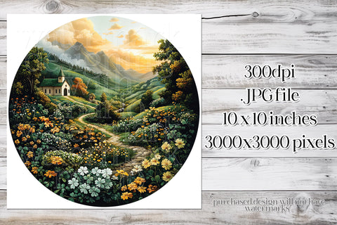 Irish Church Wind Spinner, St Patrick's Day Wind Spinner, w5 Sublimation Designing with Marlo 