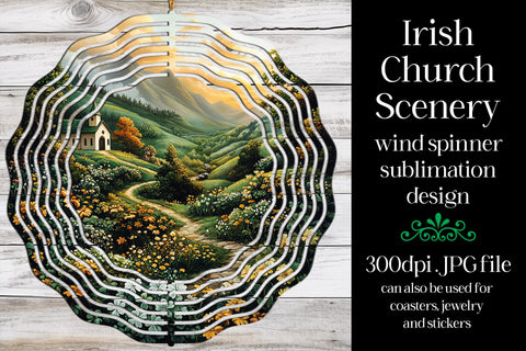 Irish Church Wind Spinner, St Patrick's Day Wind Spinner, w5 Sublimation Designing with Marlo 