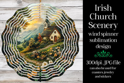 Irish Church Wind Spinner, St Patrick's Day Wind Spinner, w7 Sublimation Designing with Marlo 