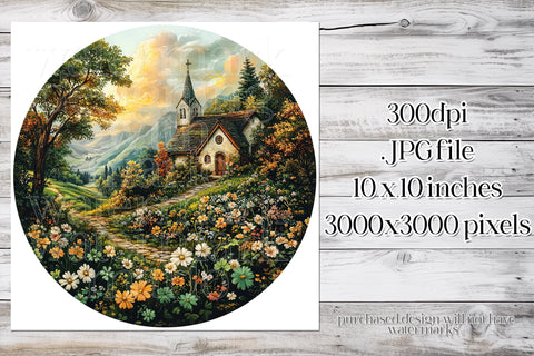 Irish Church Wind Spinner, St Patrick's Day Wind Spinner, w7 Sublimation Designing with Marlo 