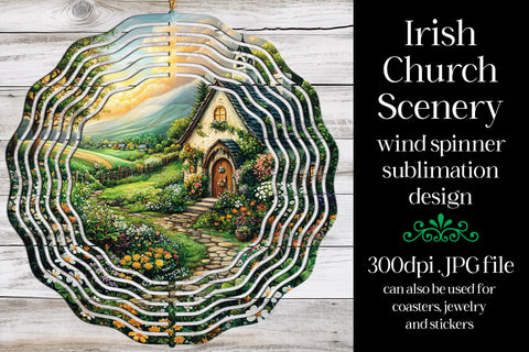 Irish Church Wind Spinner, St Patrick's Day Wind Spinner, w8 Sublimation Designing with Marlo 