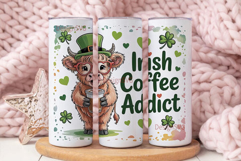 Irish Coffee Cow 20oz Tumbler Wrap Sublimation DesignSVG 