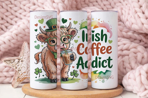 Irish Coffee Cow 20oz Tumbler Wrap Sublimation DesignSVG 