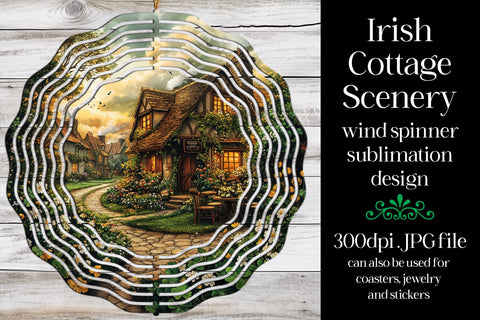 Irish Cottage Wind Spinner, St Patrick's Day Wind Spinner, w2 Sublimation Designing with Marlo 
