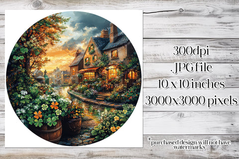 Irish Cottage Wind Spinner, St Patrick's Day Wind Spinner, w5 Sublimation Designing with Marlo 