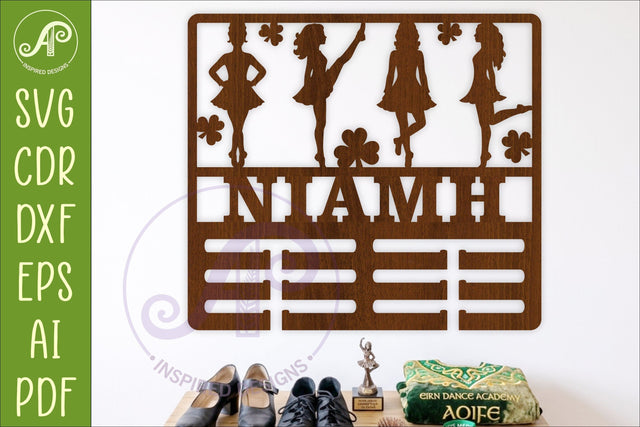 Irish Dance Medal Holder SVG, Personalized Dancer Name Sign, SVG APInspireddesigns 