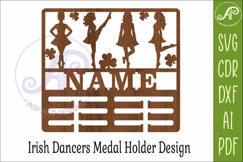 Irish Dance Medal Holder SVG, Personalized Dancer Name Sign, SVG APInspireddesigns 