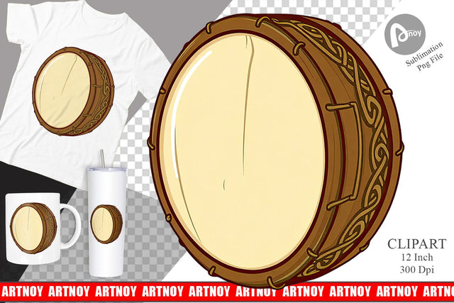 Irish Drum Clipart Sublimation artnoy 