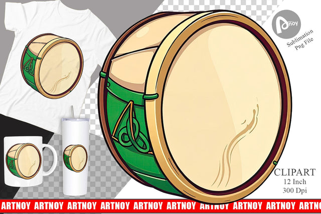 Irish Drum Clipart Sublimation artnoy 