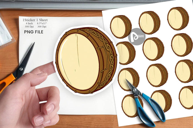 Irish Drum Sticker Sublimation artnoy 