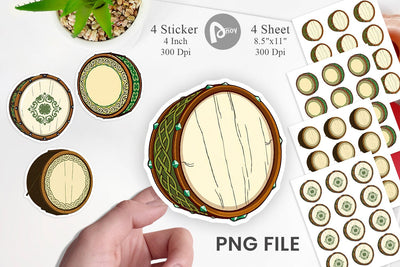 Irish Drum Sticker Sublimation artnoy 