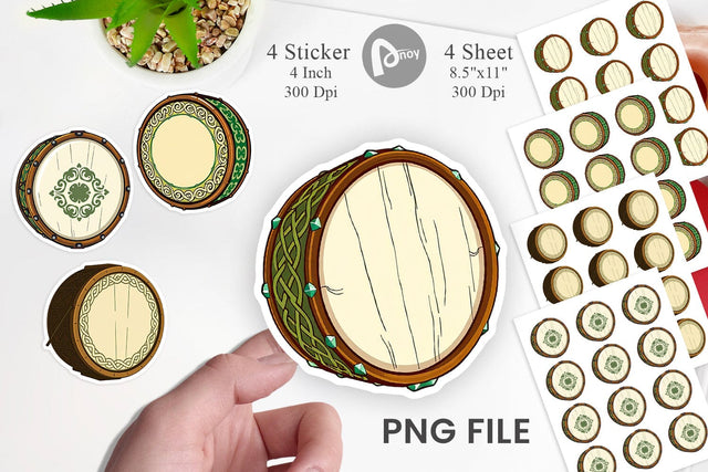 Irish Drum Sticker Sublimation artnoy 