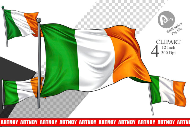 Irish Flag Clipart Sublimation artnoy 