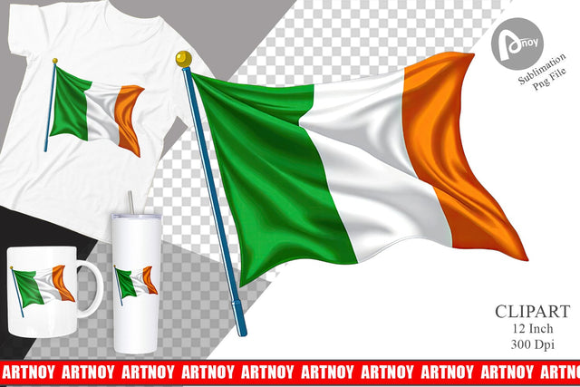 Irish Flag Clipart Sublimation artnoy 