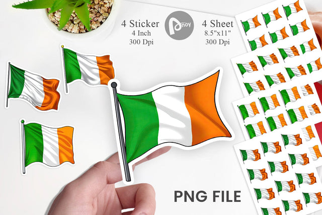 Irish Flag Sticker Sublimation artnoy 