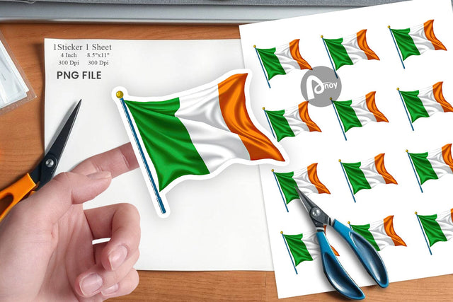 Irish Flag Sticker Sublimation artnoy 