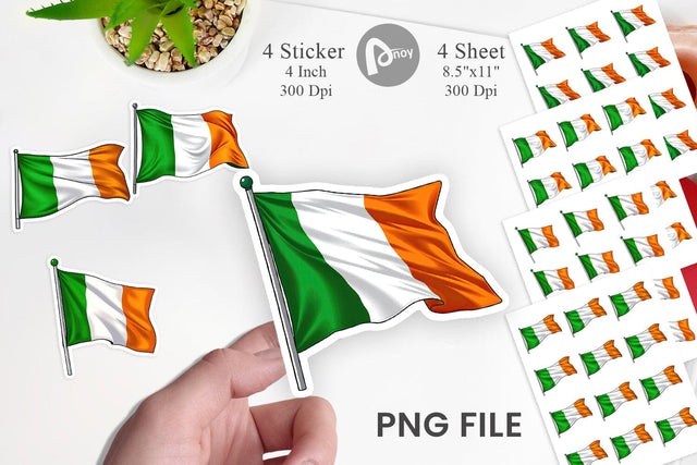 Irish Flag Sticker Sublimation artnoy 