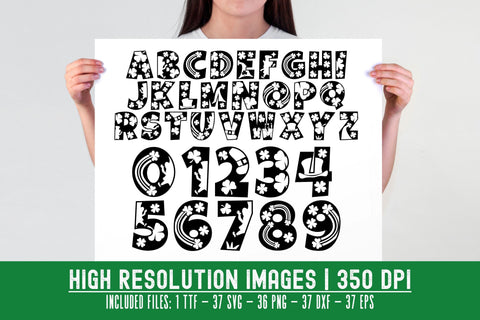 Irish Font | St Patricks Font | Shamrock Font | Clover Font | Monogram TTF | Alphabet SVG | Font Download | Cricut Font Font TonisArtStudio 