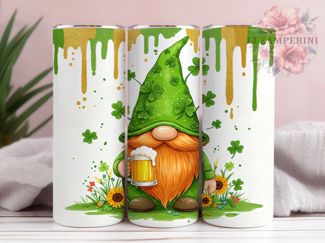 Irish Gnome 20oz Tumbler Wrap, St Patrick's Day, Gnome Tumbler, 20oz Wrap, Sublimation Design, Irish Decor, Gnome Lover Gift, Holiday Drinkware Sublimation Li Zamperini 