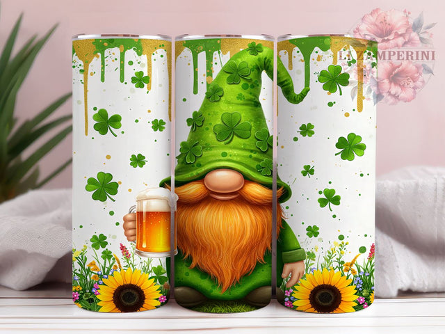 Irish Gnome 20oz Tumbler Wrap, St Patrick's Day, Gnome Tumbler, 20oz Wrap, Sublimation Design, Irish Decor, Gnome Lover Gift, Holiday Drinkware Sublimation Li Zamperini 