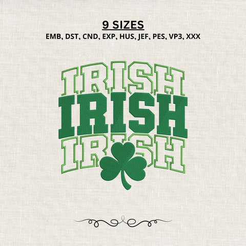 Irish Irish Irish Embroidery Design – Shamrock St Patrick’s Day Green Varsity Machine Embroidery File Embroidery/Applique DESIGNS PatternFeed8 