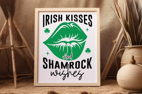 Irish Kisses And Shamrock Wishes Sign SVG Design SVG Regulrcrative 