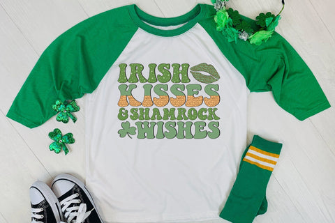 Irish Kisses Shamrock Wishes, St Patricks Day Sublimation Sublimation CraftLabSVG 