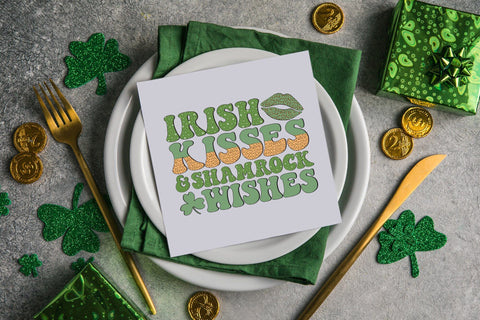 Irish Kisses Shamrock Wishes, St Patricks Day Sublimation Sublimation CraftLabSVG 
