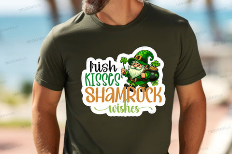 Irish kisses shamrock wishes Sticker Design Sublimation Regulrcrative 