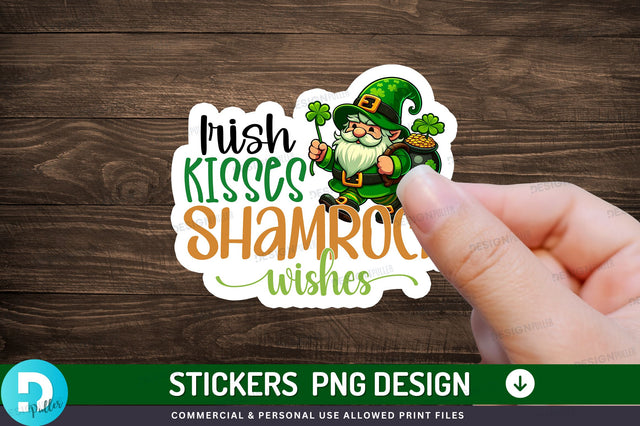 Irish kisses shamrock wishes Sticker Design Sublimation Regulrcrative 