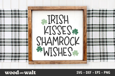 Irish Kisses Shamrock Wishes SVG | St Patrick's SVG SVG Wood And Walt 