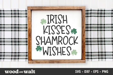 Irish Kisses Shamrock Wishes SVG | St Patrick's SVG SVG Wood And Walt 