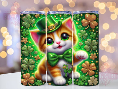 Irish Kitten Lover Tumbler, Cat Lovers Tumbler, Stylish 20oz Wrap, Sublimation Design, Trendy Gift Idea, Cute Cat Wrap, Irish Cat Tumbler Sublimation SvggirlplusArt 