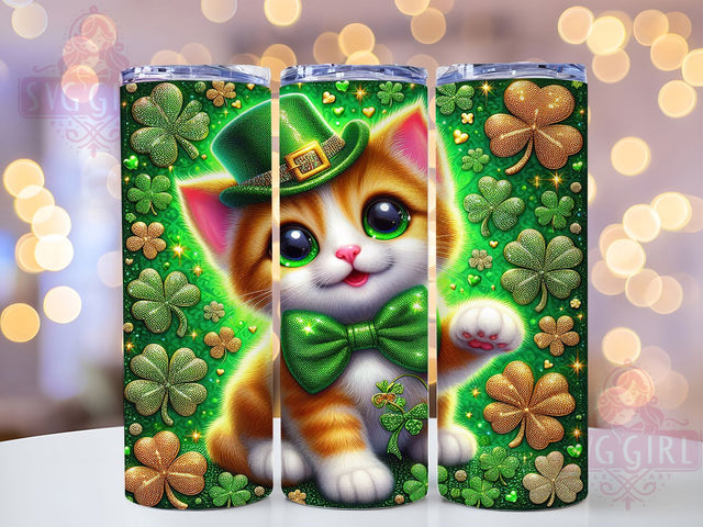 Irish Kitten Lover Tumbler, Cat Lovers Tumbler, Stylish 20oz Wrap, Sublimation Design, Trendy Gift Idea, Cute Cat Wrap, Irish Cat Tumbler Sublimation SvggirlplusArt 