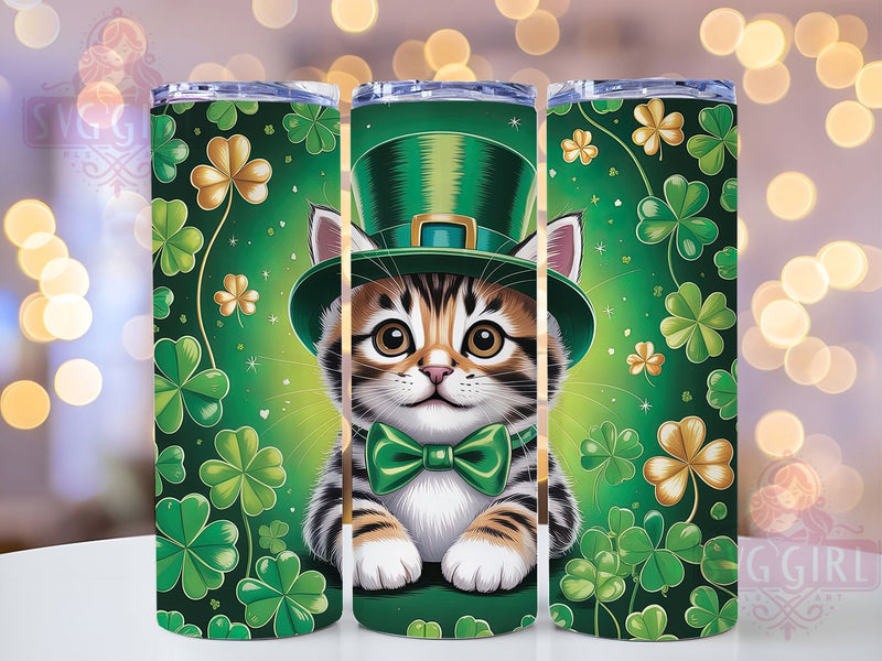 Irish Kitten Lover Tumbler, Cat Lovers Tumbler, Stylish 20oz Wrap, Sublimation Design, Trendy Gift Idea, Cute Cat Wrap, Irish Cat Tumbler Sublimation SvggirlplusArt 