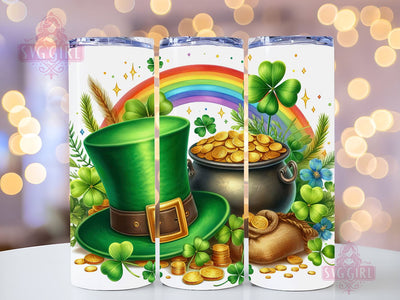 Irish Rainbow Clovers 20oz Tumbler Wrap Sublimation Design, Straight Tapered Tumbler Wrap, St Patricks Day Tumbler Png, Instant Digital Download Sublimation SvggirlplusArt 