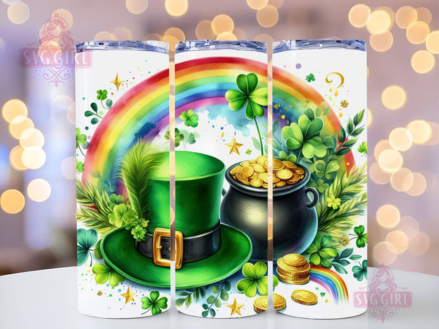 Irish Rainbow Clovers 20oz Tumbler Wrap Sublimation Design, Straight Tapered Tumbler Wrap, St Patricks Day Tumbler Png, Instant Digital Download Sublimation SvggirlplusArt 