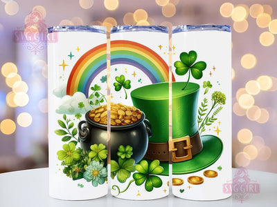 Irish Rainbow Clovers 20oz Tumbler Wrap Sublimation Design, Straight Tapered Tumbler Wrap, St Patricks Day Tumbler Png, Instant Digital Download Sublimation SvggirlplusArt 