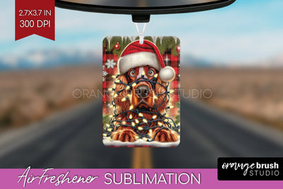 Irish Setter Funny Christmas Dog Air Freshener Sublimation OrangeBrushStudio 